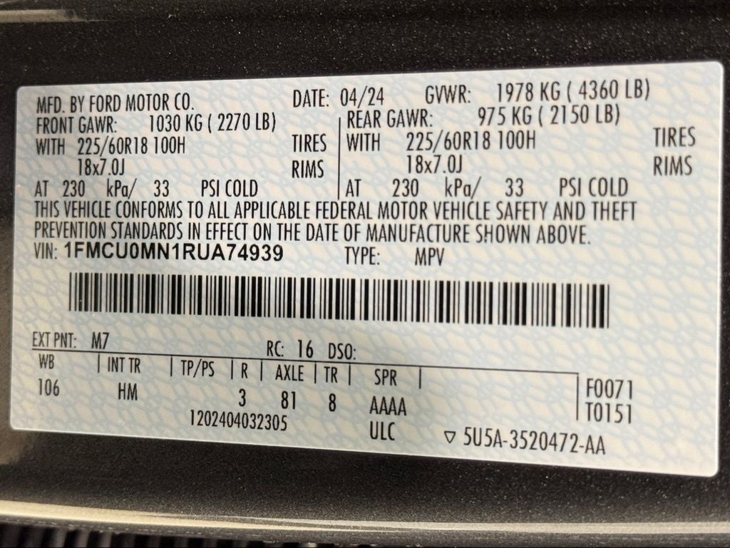 2024 Ford Escape ST-Line