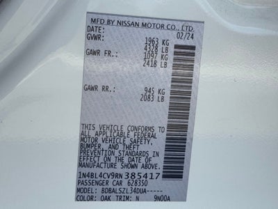 2024 Nissan Altima 2.5 SR FWD