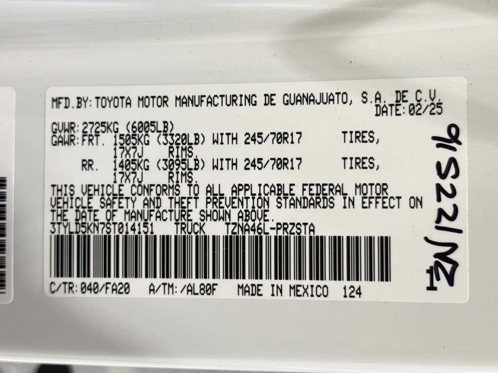 2025 Toyota Tacoma SR