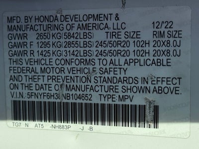 2022 Honda Pilot Sport AWD