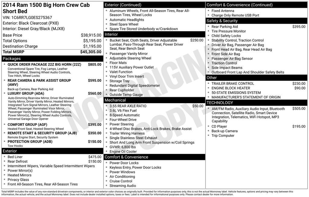 2014 RAM 1500 Big Horn