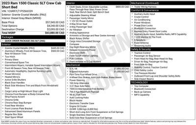 2023 RAM 1500 Classic SLT ParkView Rear Back-Up Camera & Integrated Voice Co