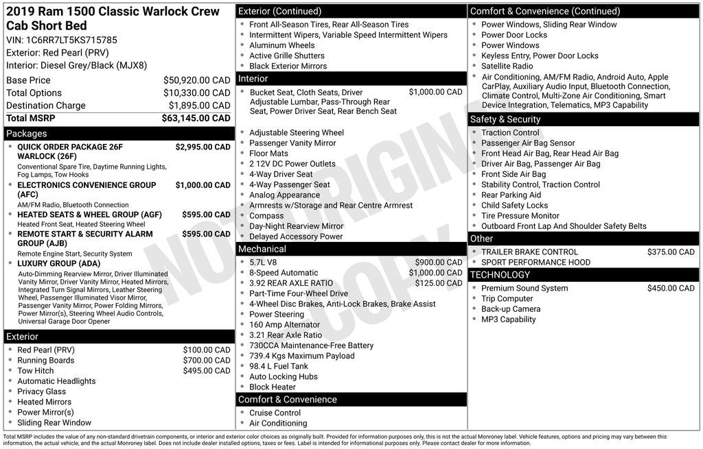2019 RAM 1500 Classic Warlock