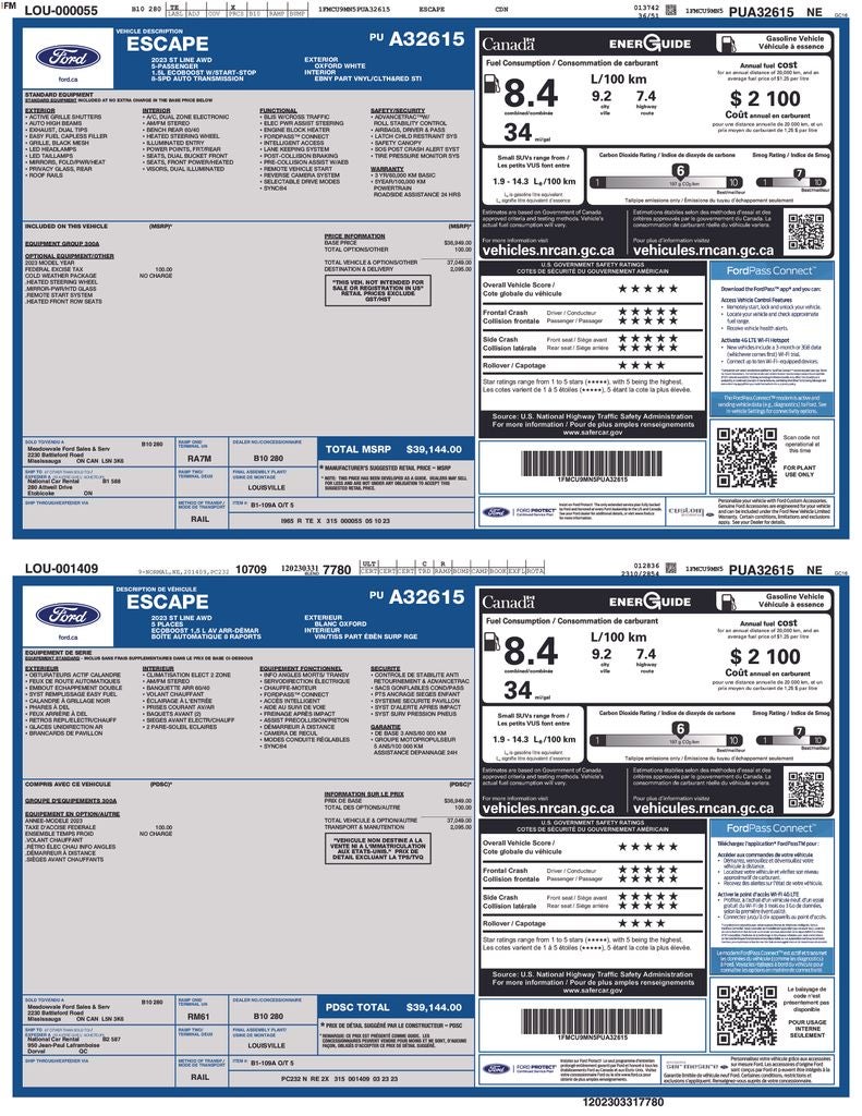 2023 Ford Escape ST-Line SYNC 4 w/Enhanced Voice Recognition
