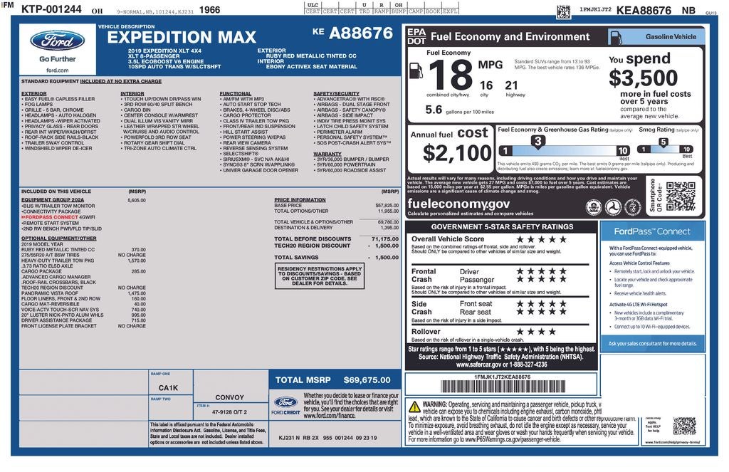 2019 Ford Expedition Max XLT Heavy-Duty Trailer Tow Package