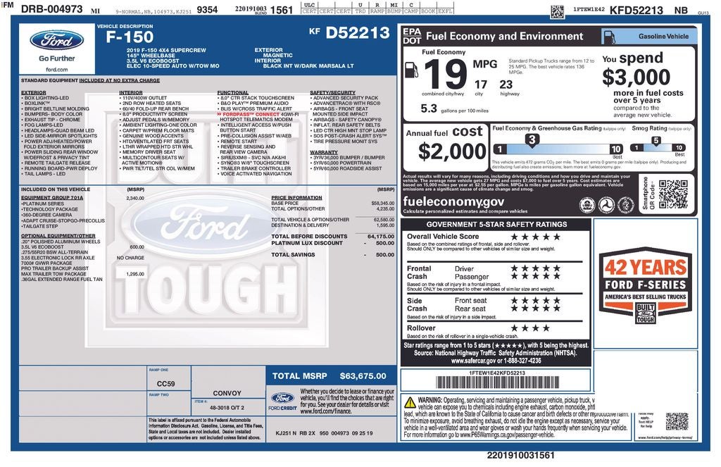2019 Ford F-150 Platinum