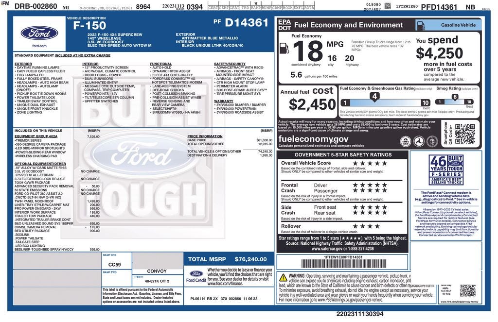 2023 Ford F-150 Tremor