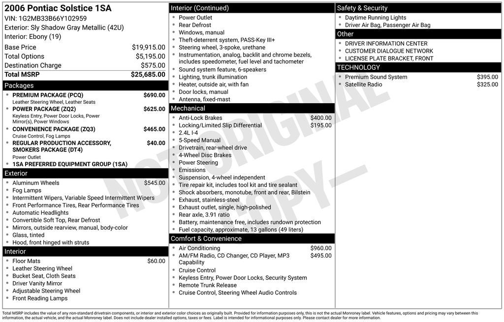 2006 Pontiac Solstice Base
