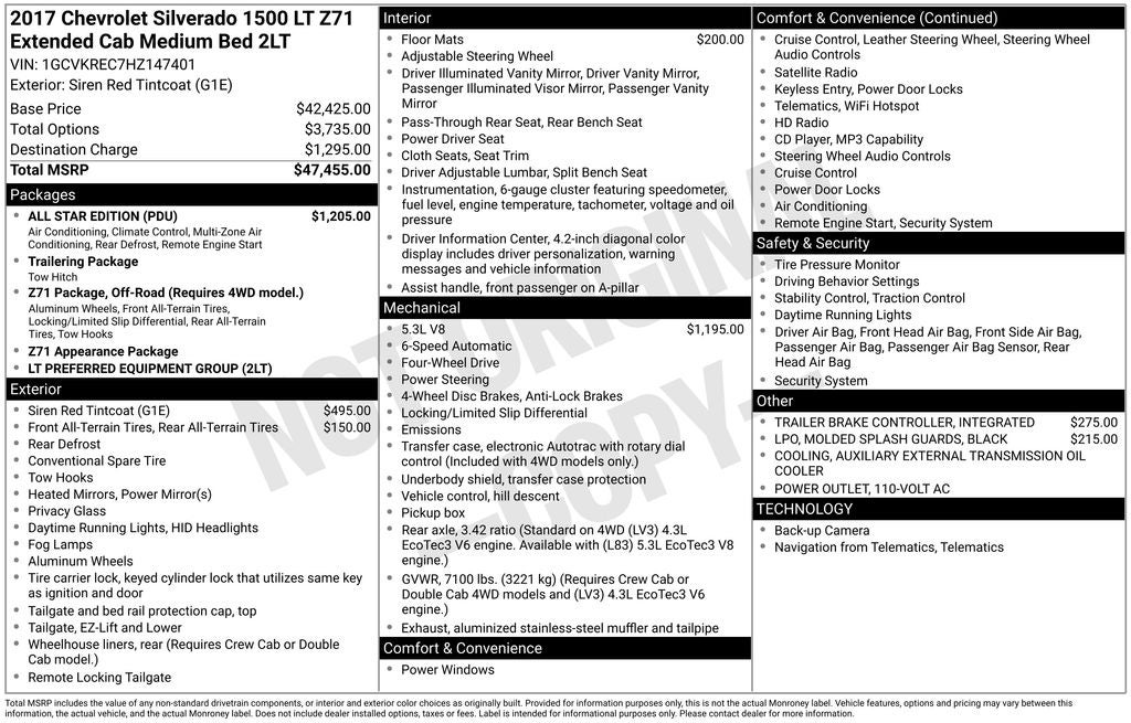 2017 Chevrolet Silverado 1500 LT LT2