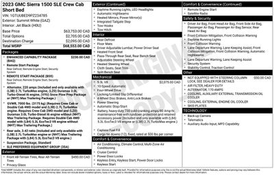 2023 GMC Sierra 1500 SLE Navigation System & Remote Vehicle Starter System