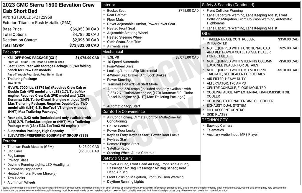 2023 GMC Sierra 1500 Elevation