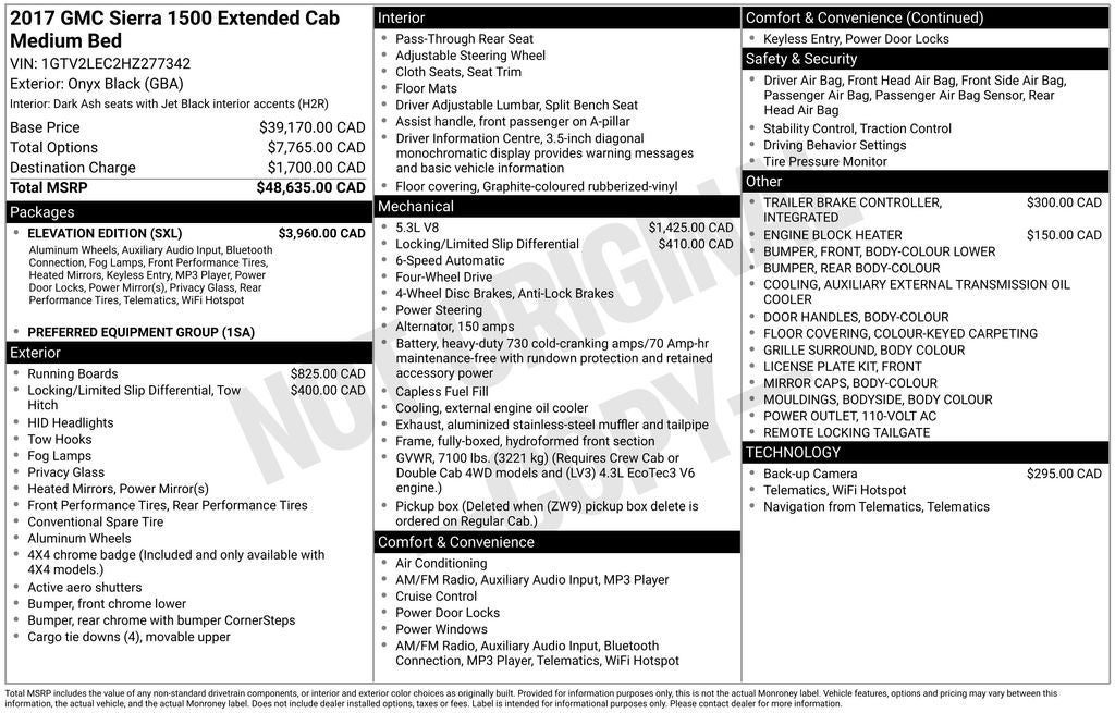 2017 GMC Sierra 1500 Base Elevation Edition