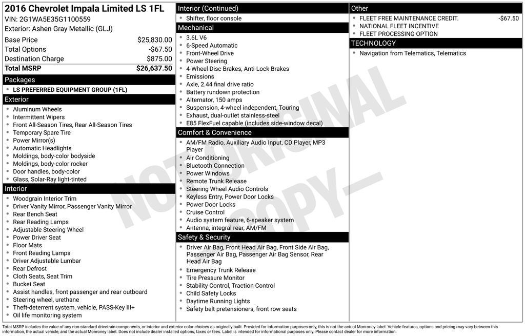 2016 Chevrolet Impala Limited LS