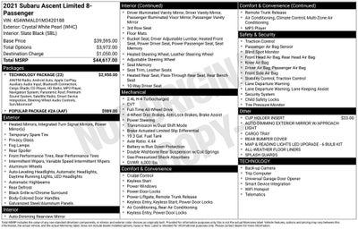 2021 Subaru Ascent Limited