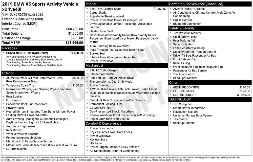 2019 BMW X5 xDrive40i