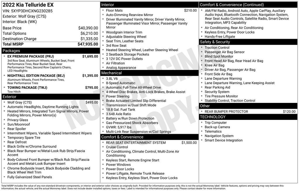 2022 Kia Telluride EX