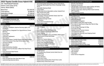 2023 Toyota Corolla Cross Hybrid XSE