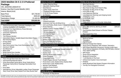 2025 Mazda Mazda CX-5 2.5 S Preferred Package