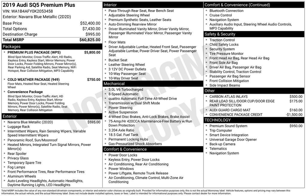 2019 Audi SQ5 3.0T Premium Plus quattro