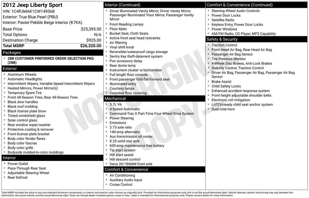 2012 Jeep Liberty Sport