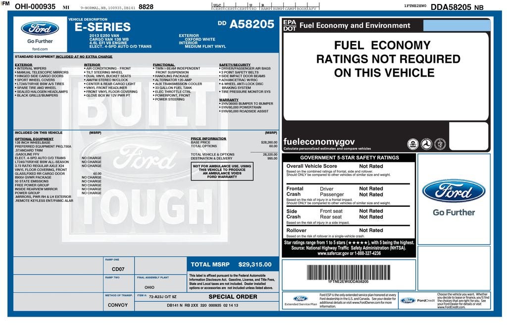 2013 Ford E-250 Commercial