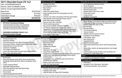 2011 Chevrolet Cruze LTZ HEATED LEATHER BOSE AUDIO