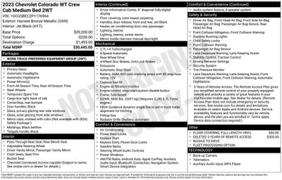 2023 Chevrolet Colorado Work Truck Crew Cab Rear Camera Navigation