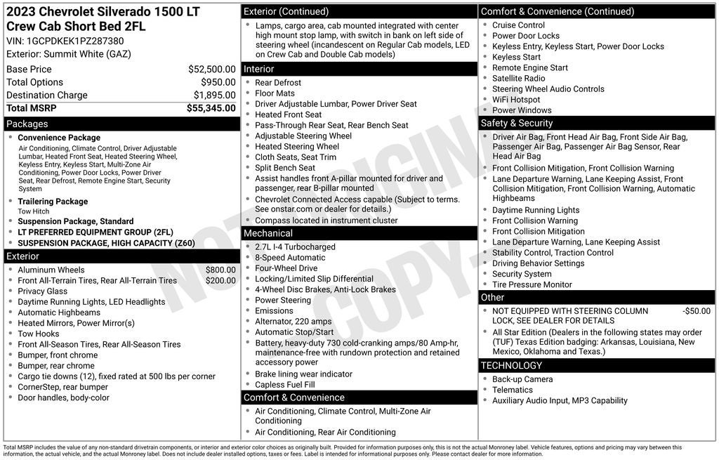 2023 Chevrolet Silverado 1500 LT CREW CAB 4X4 REAR CAMERA