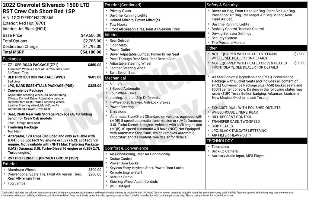 2022 Chevrolet Silverado 1500 LTD RST