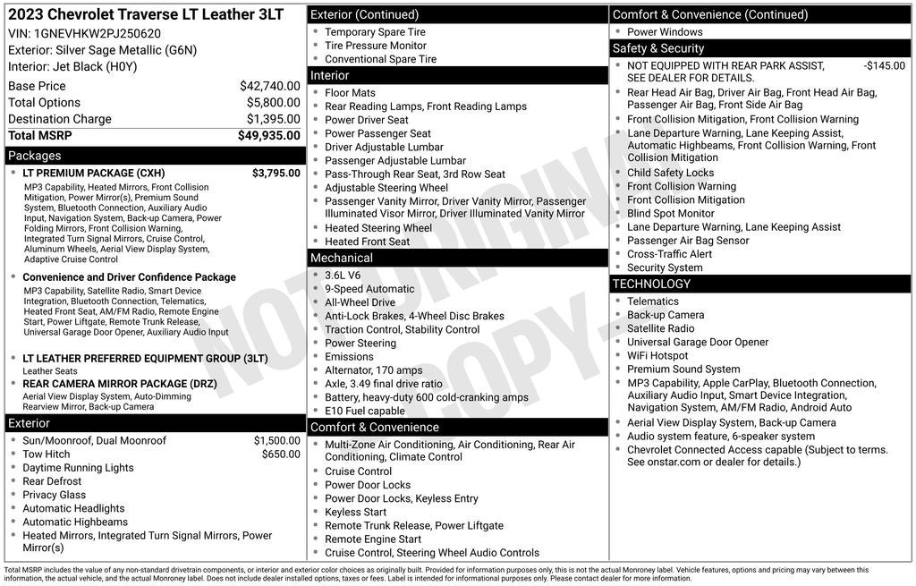 2023 Chevrolet Traverse LT Leather