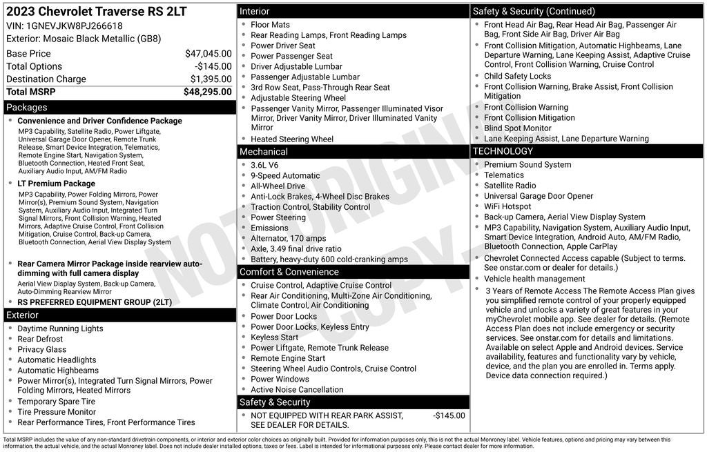 2023 Chevrolet Traverse RS