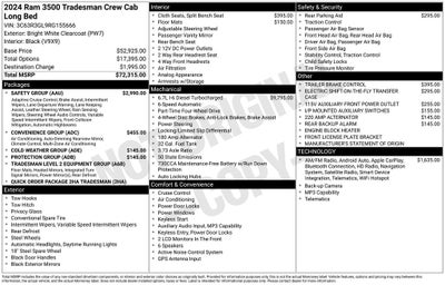 2024 RAM 3500 Tradesman CREW CAB 4X4 NAVIGATION 6.7 LITER CUMMINGS DIESEL