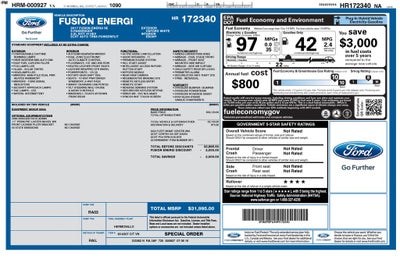 2017 Ford Fusion Energi SE Luxury Hybrid Leather Rear Camera Power Seat Sync