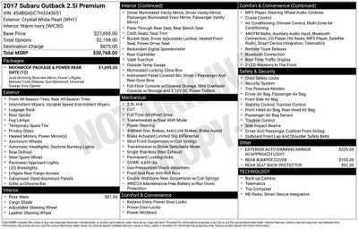 2017 Subaru Outback 2.5i Premium