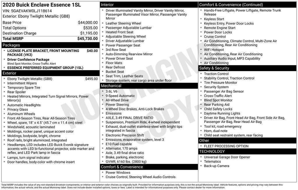 2020 Buick Enclave Essence