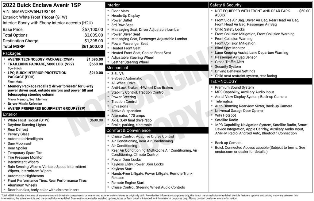 2022 Buick Enclave Avenir