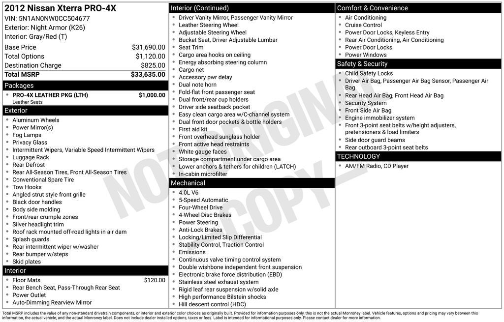 2012 Nissan Xterra PRO-4X