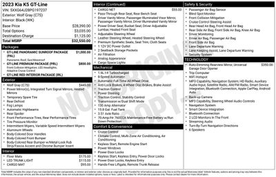 2023 Kia K5 GT-Line AWD GT LINE PREMIUM PKG PANOROOF RED LEATHER
