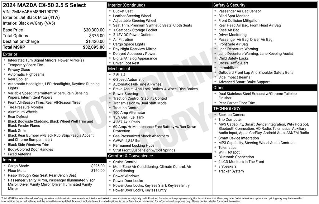 2024 Mazda Mazda CX-50 2.5 S Select Package