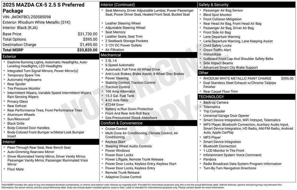 2025 Mazda Mazda CX-5 2.5 S Preferred Package