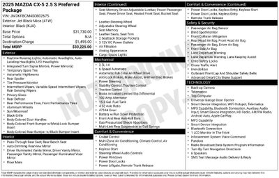 2025 Mazda Mazda CX-5 2.5 S Preferred Package