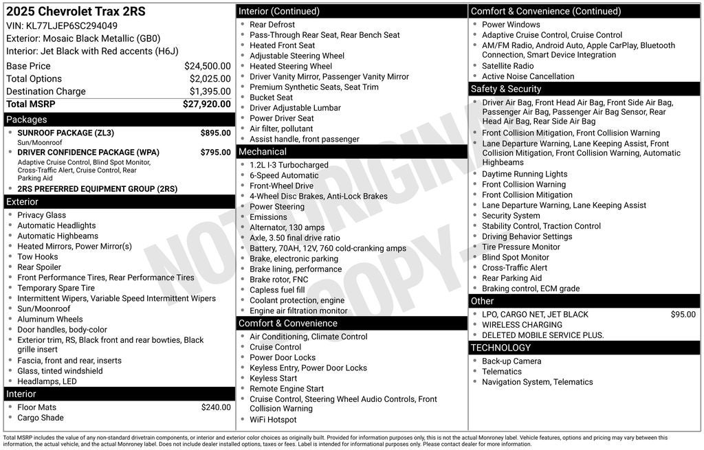 2025 Chevrolet Trax 2RS
