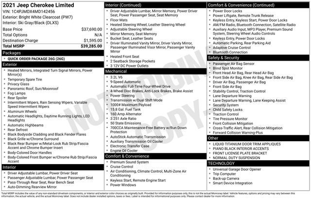 2021 Jeep Cherokee Limited