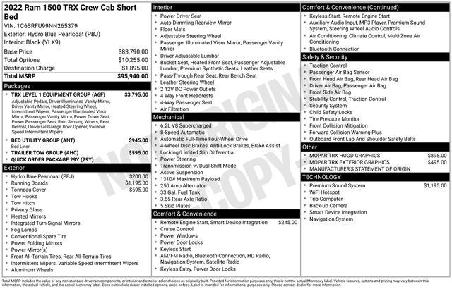 2022 RAM 1500 TRX Crew Cab 4x4 5'7' Box