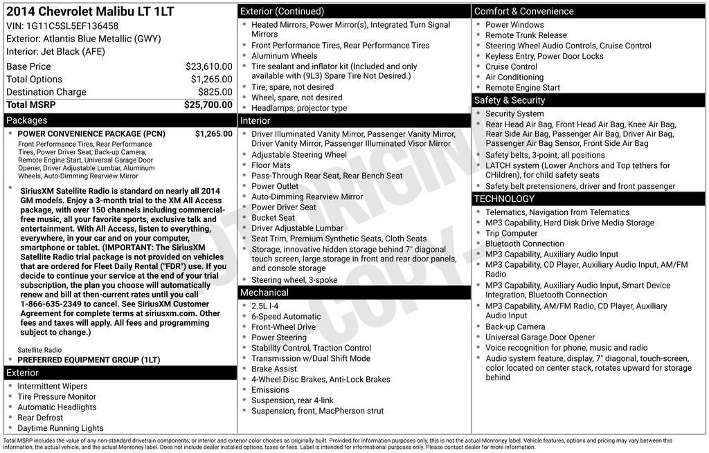2014 Chevrolet Malibu 1LT
