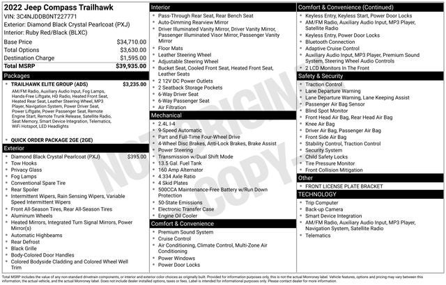 2022 Jeep Compass Trailhawk 4x4