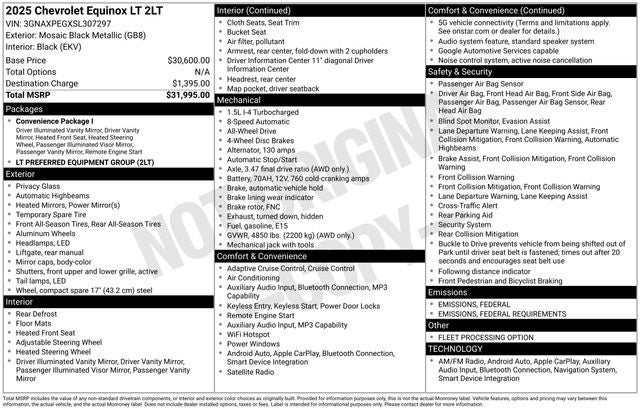 2025 Chevrolet Equinox AWD LT