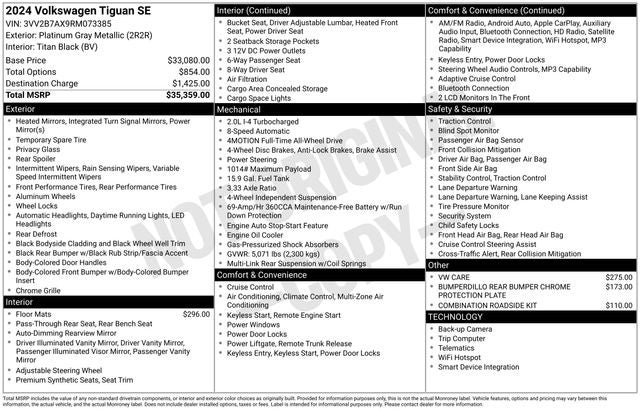 2024 Volkswagen Tiguan 2.0T SE