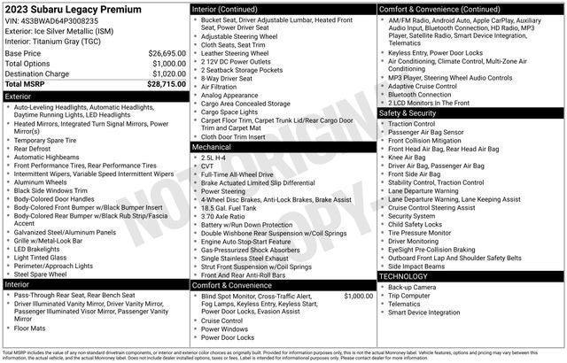 2023 Subaru Legacy Premium