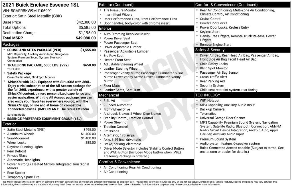 2021 Buick Enclave Essence